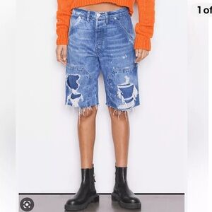 FRAME Denim Le Slouch Waterfall Bermuda Shorts